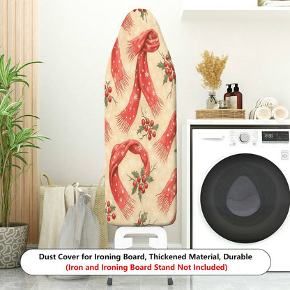 1-Piece Christmas Red Scarf Holly  Ironing Board Cover, Universal Size, Without Board