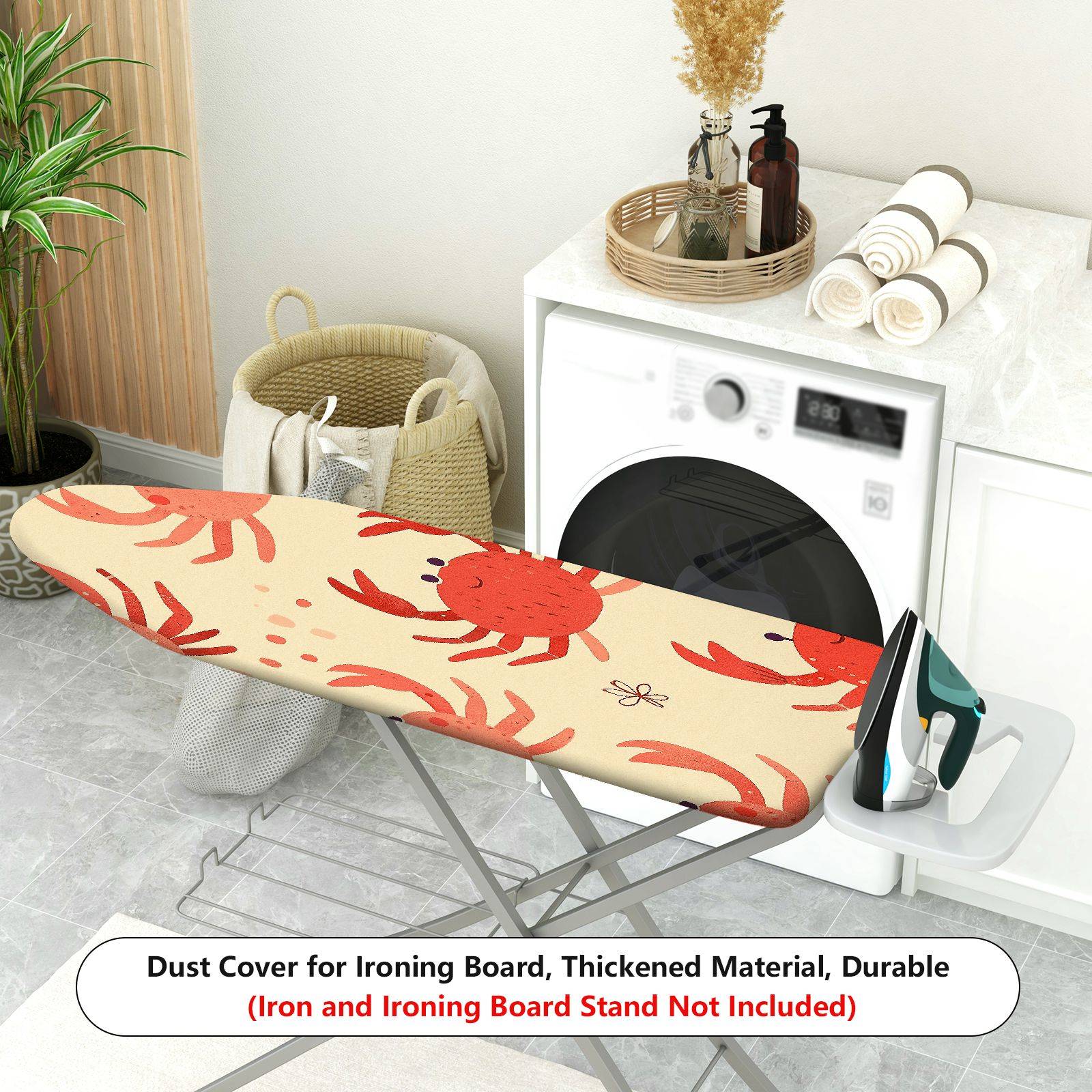 1-Piece Crab Pattern Fun Colorful  Ironing Board Cover, Universal Size, Without Board
