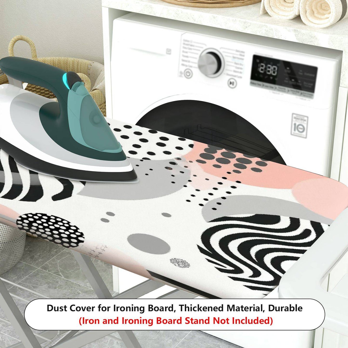 1-Piece Abstract Geometric Dots Striped  Ironing Board Cover, Universal Size, Without Board