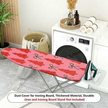1-Piece Christmas Red Green Tree Bow  Ironing Board Cover, Universal Size, Without Board