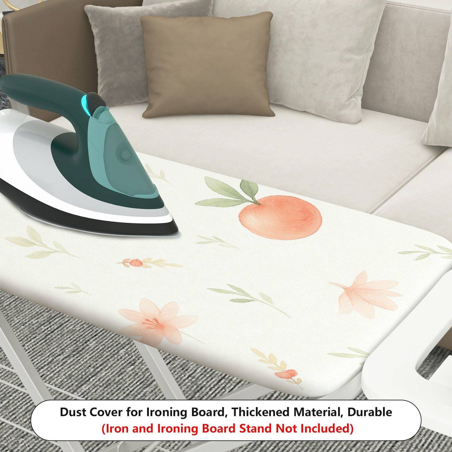 1-Piece Floral Fruit Pattern Peach  Ironing Board Cover, Universal Size, Without Board