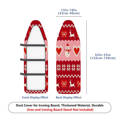 1-Piece Christmas Snowman Hearts  Ironing Board Cover, Universal Size, Without Board