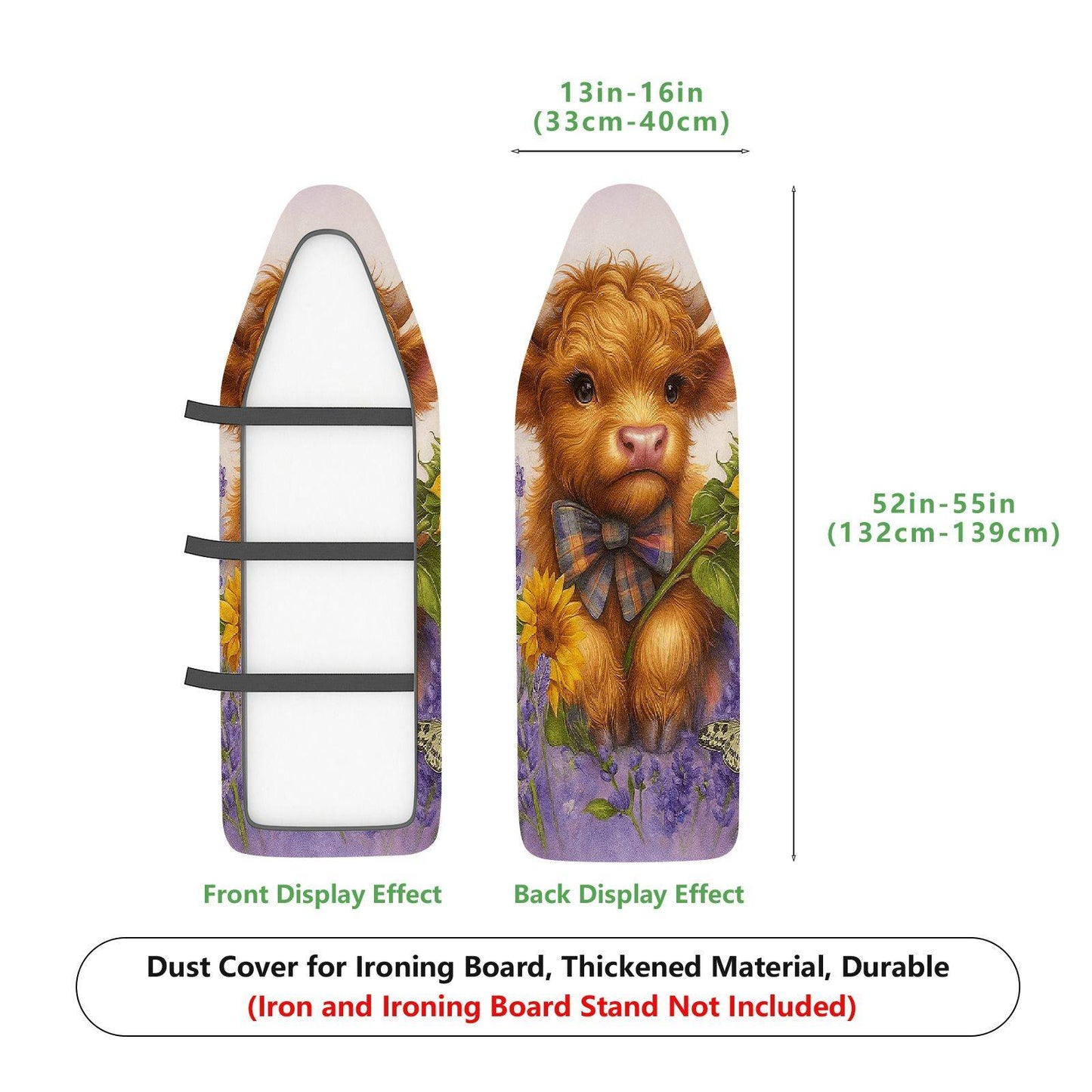 1-Piece Cute Animal Floral Decorative  Ironing Board Cover, Universal Size, Without Board