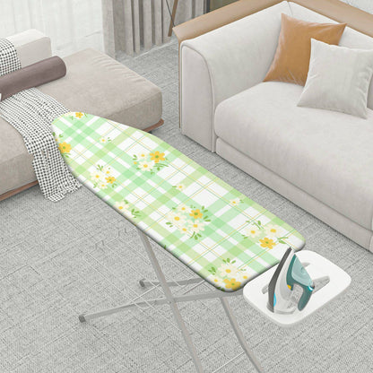 1-Piece Plaid Floral Printed Green  Ironing Board Cover, Universal Size, Without Board