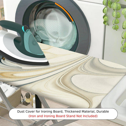 1-Piece Abstract Swirl Pattern Beige Black  Ironing Board Cover, Universal Size, Without Board