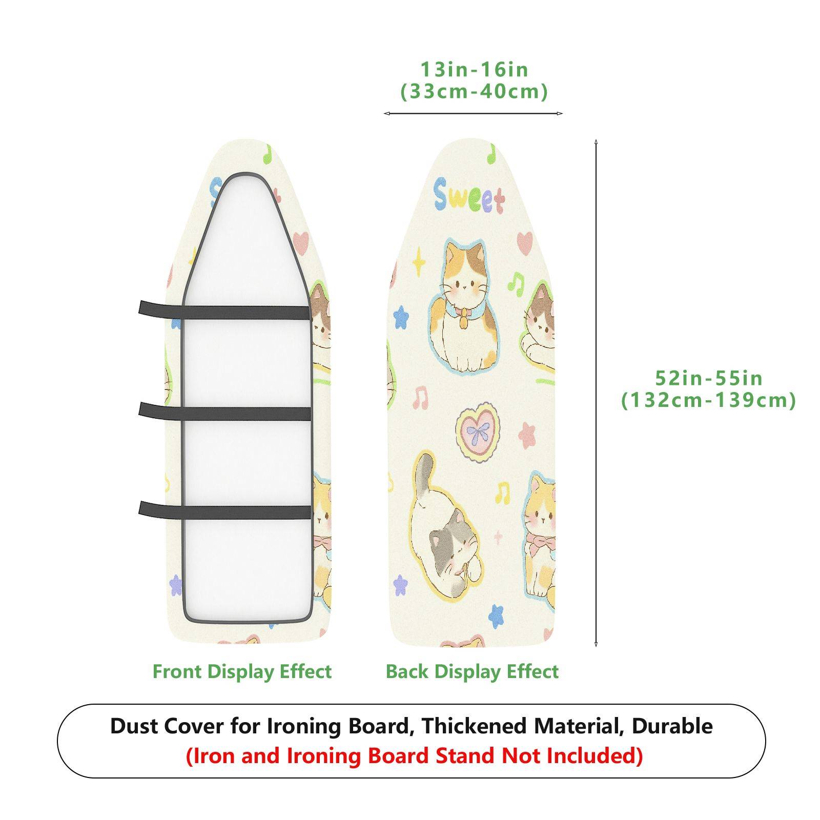 1-Piece Cute Cat Sweet Animal  Ironing Board Cover, Universal Size, Without Board