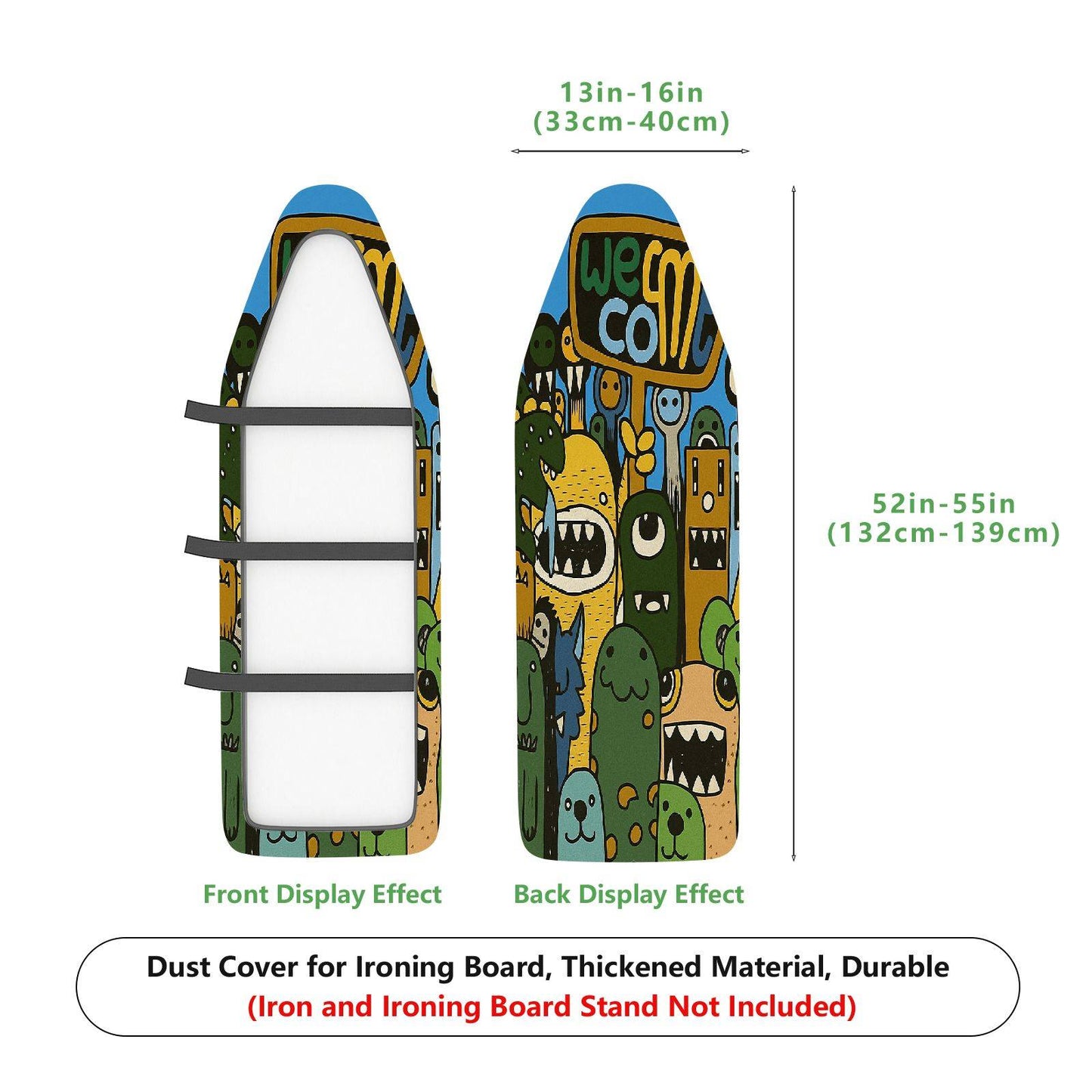 1-Piece Fun Bright  Ironing Board Cover, Universal Size, Without Board