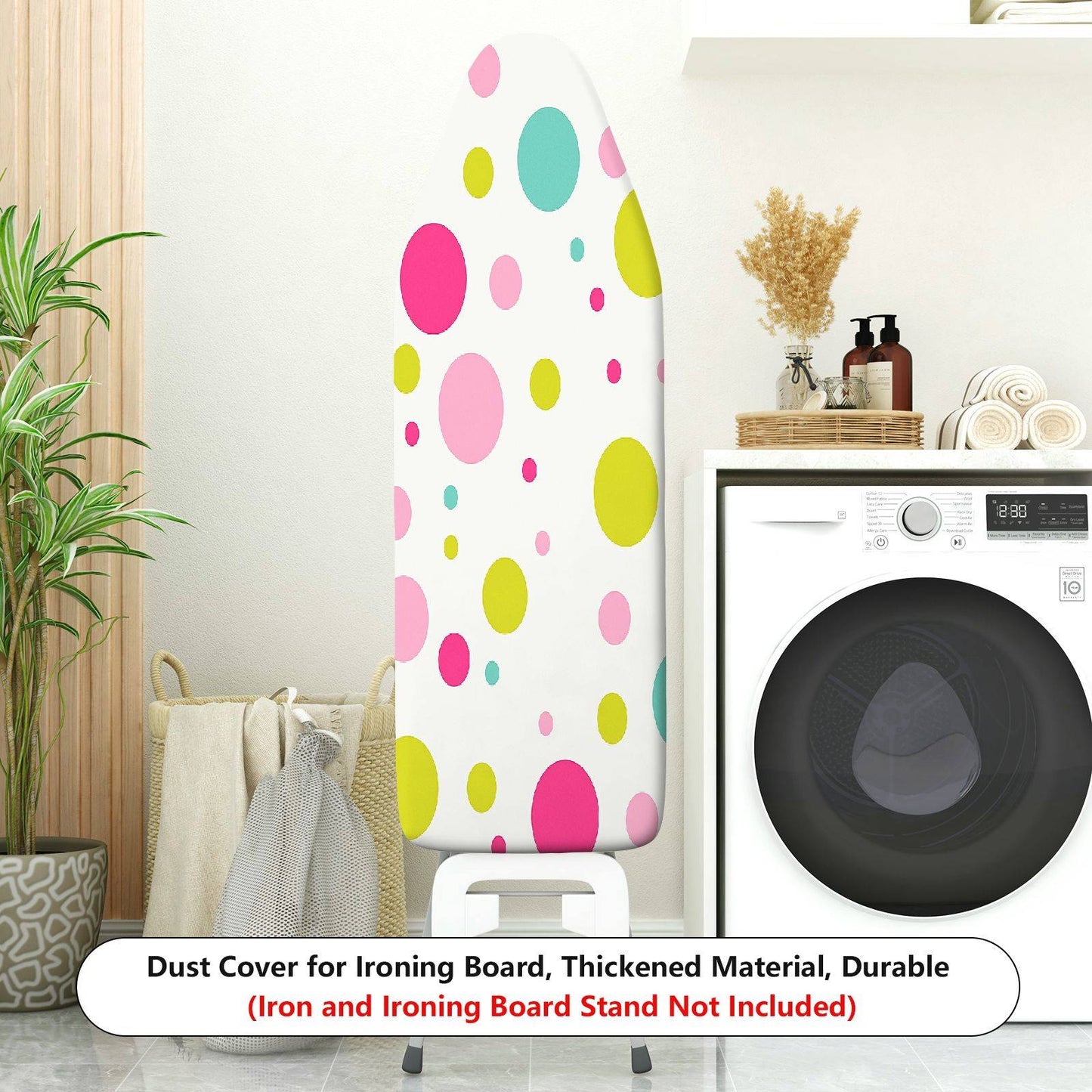 1-Piece Polka Dot Colorful Fun Pastel  Ironing Board Cover, Universal Size, Without Board