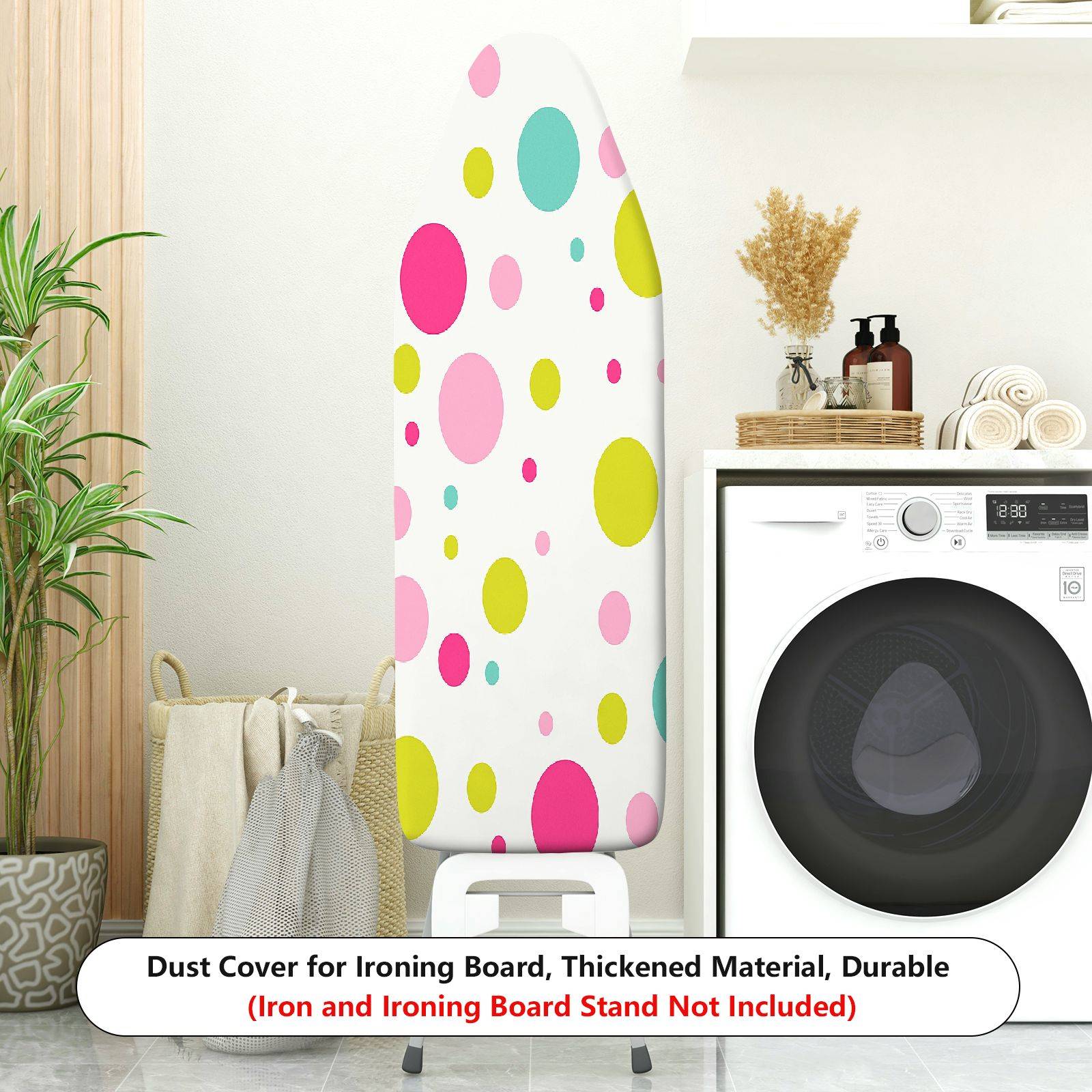 1-Piece Polka Dot Colorful Fun Pastel  Ironing Board Cover, Universal Size, Without Board