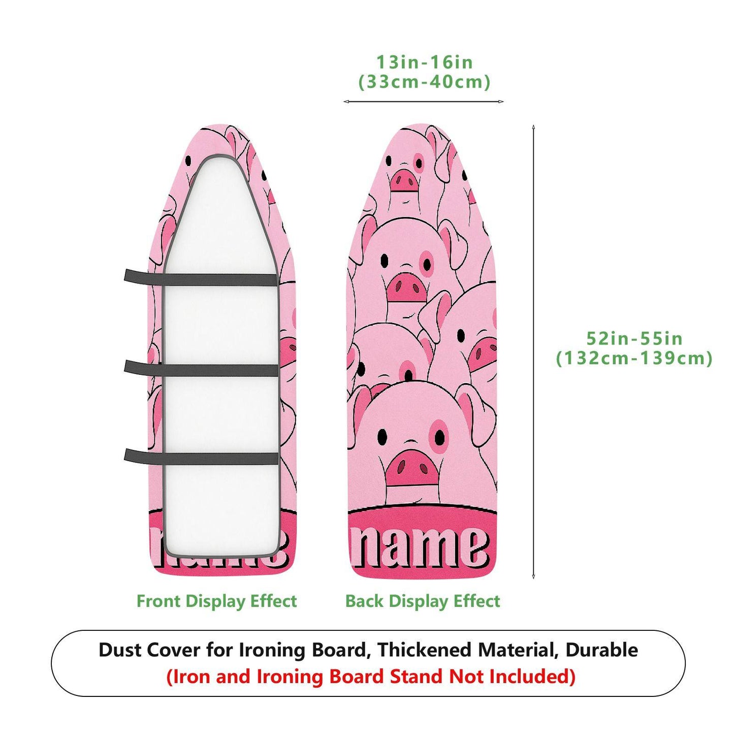 1-Piece Pink Pig Cute  Ironing Board Cover, Universal Size, Without Board
