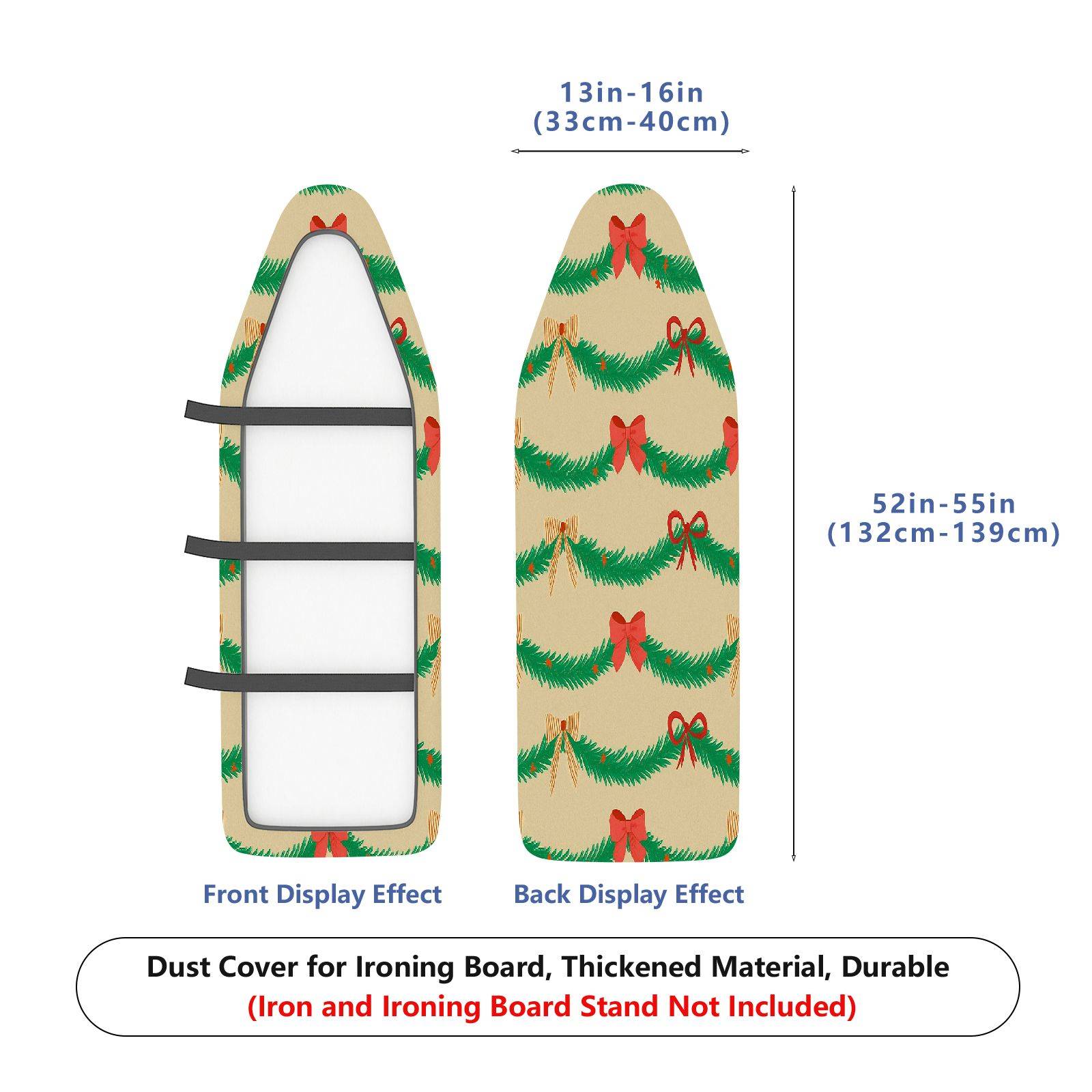1-Piece Christmas Garland Ribbon  Ironing Board Cover, Universal Size, Without Board