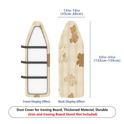 1-Piece Cute Bear Beige Striped  Ironing Board Cover, Universal Size, Without Board