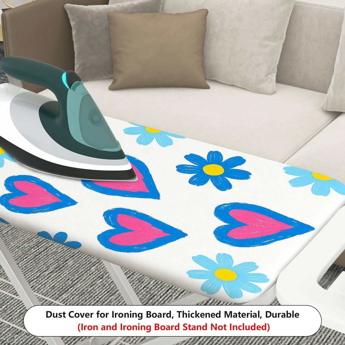 1-Piece Heart Floral Cute  Ironing Board Cover, Universal Size, Without Board