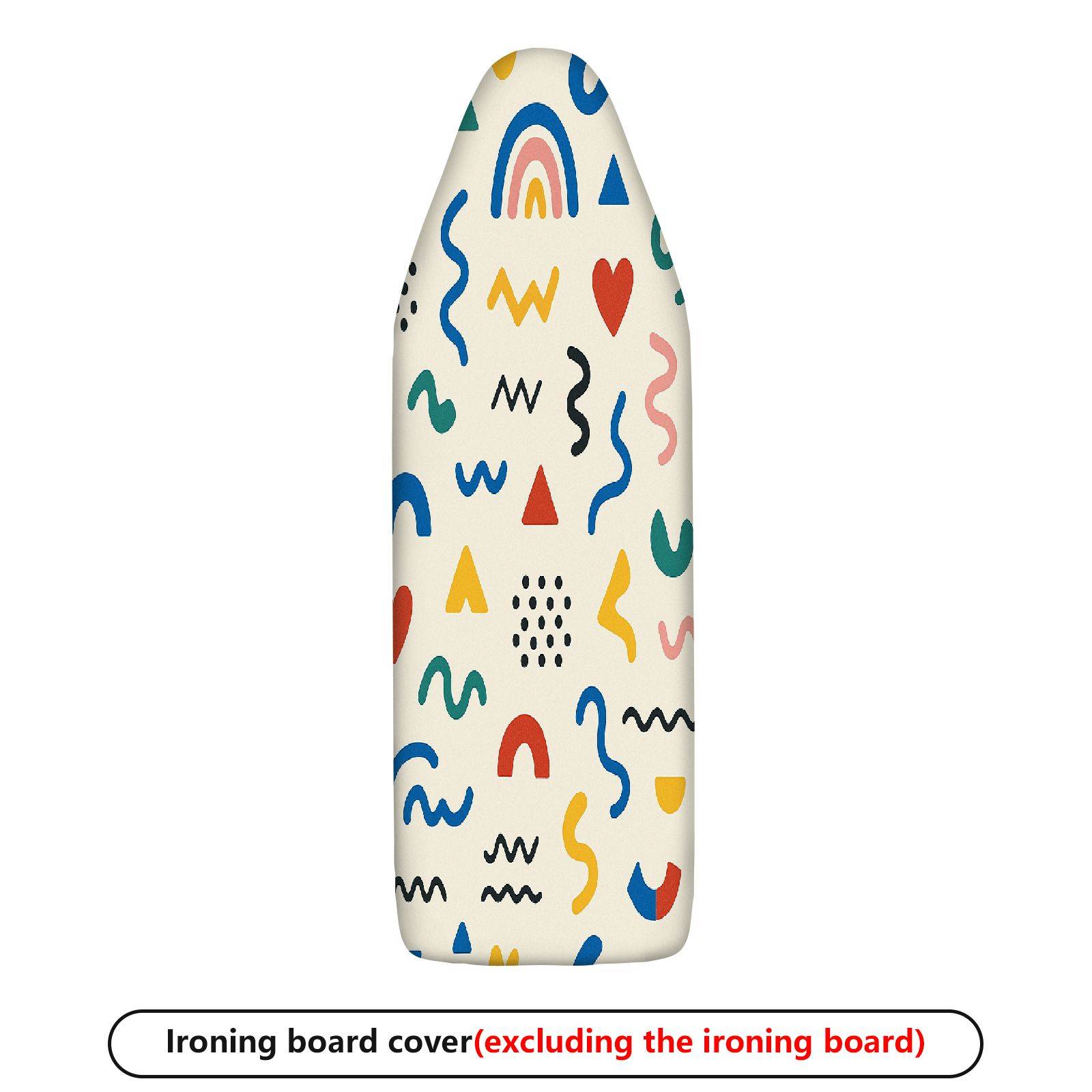 1-Piece Abstract Rainbow Geometry Color  Ironing Board Cover, Universal Size, Without Board