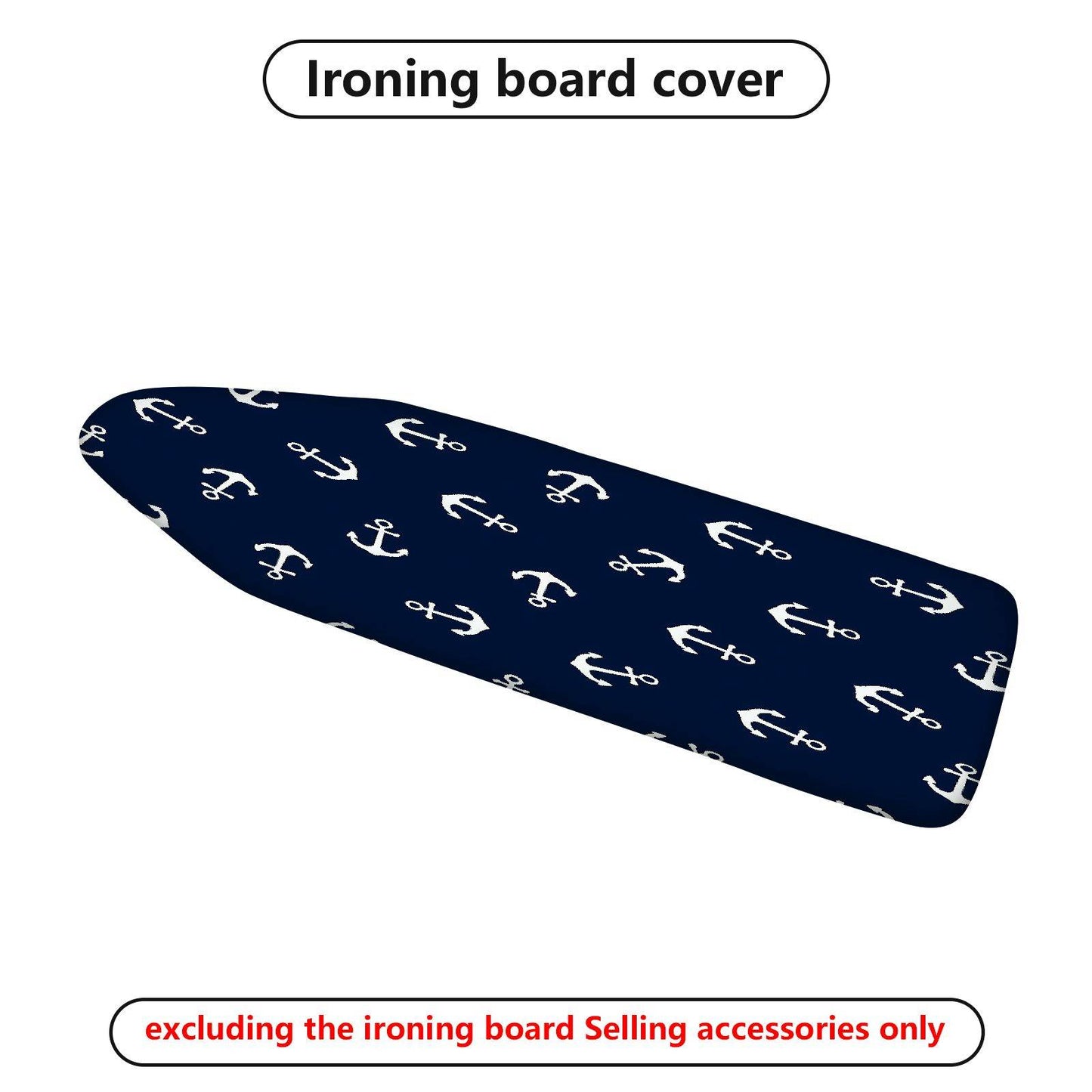 1-Piece Anchor Pattern Nautical Design Dark Blue  Ironing Board Cover, Universal Size, Without Board