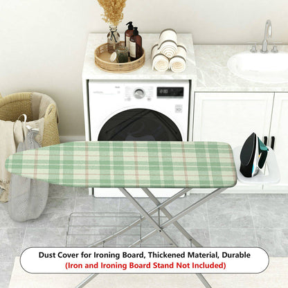 1-Piece Plaid Green Beige  Ironing Board Cover, Universal Size, Without Board