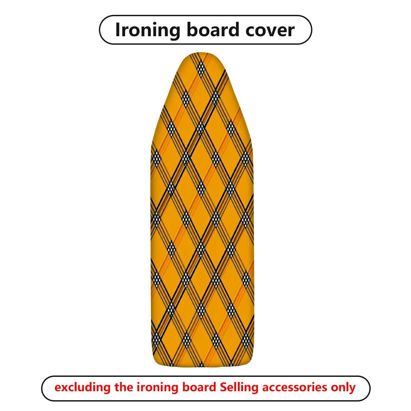 1-Piece Plaid Yellow Pattern  Ironing Board Cover, Universal Size, Without Board