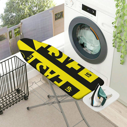 1-Piece Yellow Black Graphic Text  Ironing Board Cover, Universal Size, Without Board
