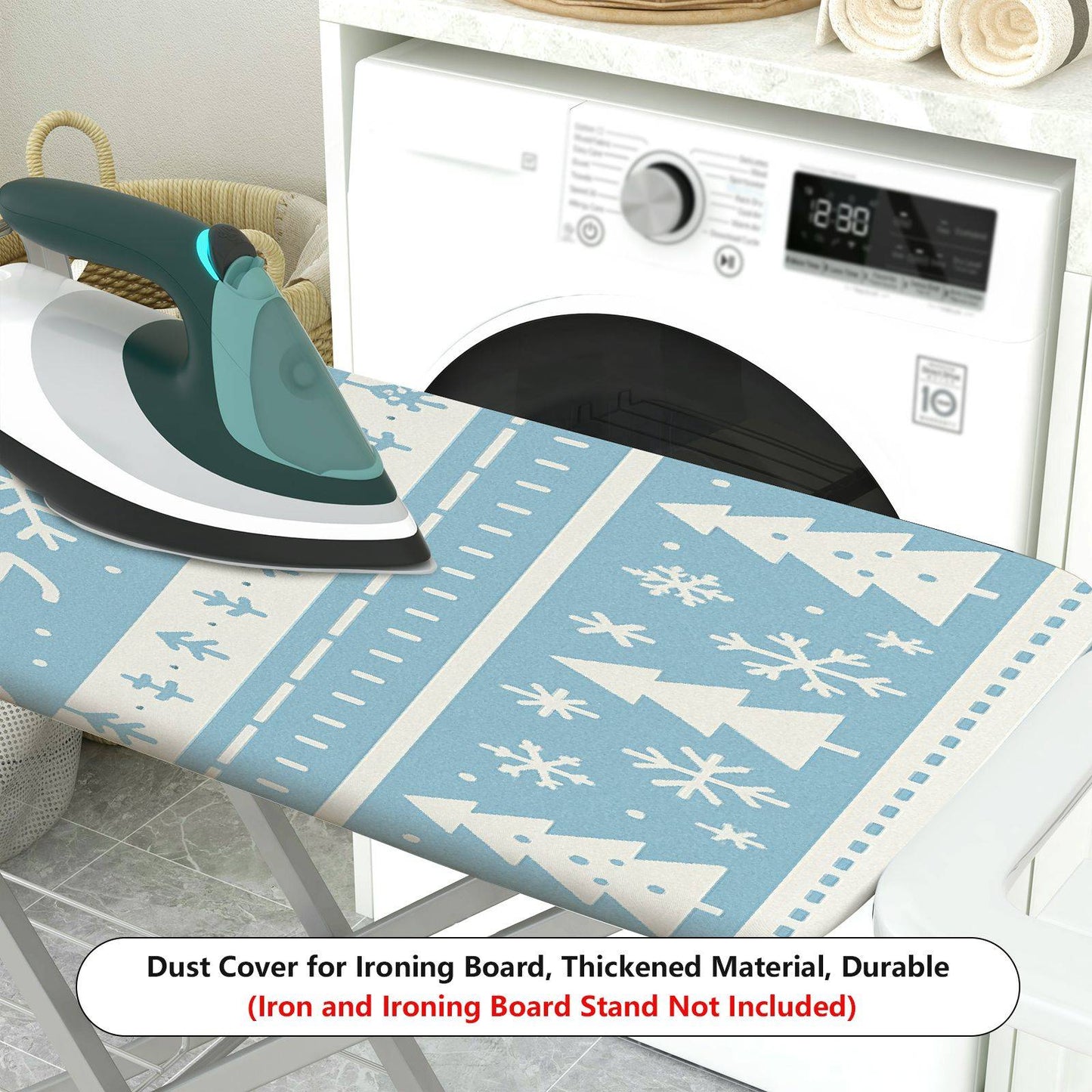 1-Piece Reindeer Snowflake Christmas  Ironing Board Cover, Universal Size, Without Board