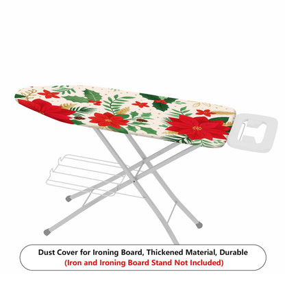 1-Piece Christmas Poinsettia Holiday  Ironing Board Cover, Universal Size, Without Board