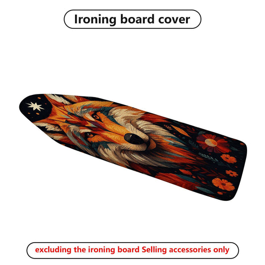 1-Piece Wolf Floral Animal  Ironing Board Cover, Universal Size, Without Board