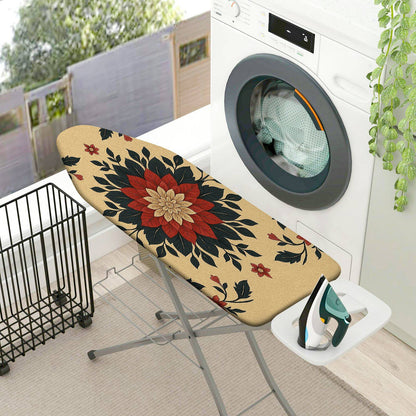 1-Piece Floral Red Beige Black  Ironing Board Cover, Universal Size, Without Board