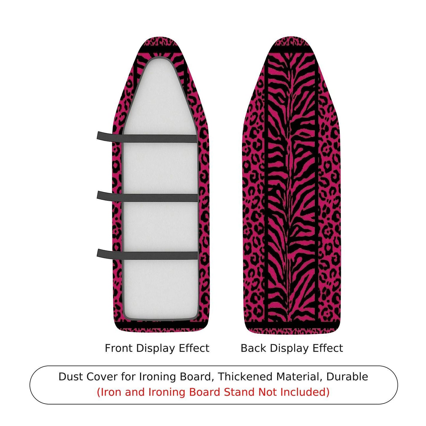 1-Piece Zebra Leopard Pink  Ironing Board Cover, Universal Size, Without Board