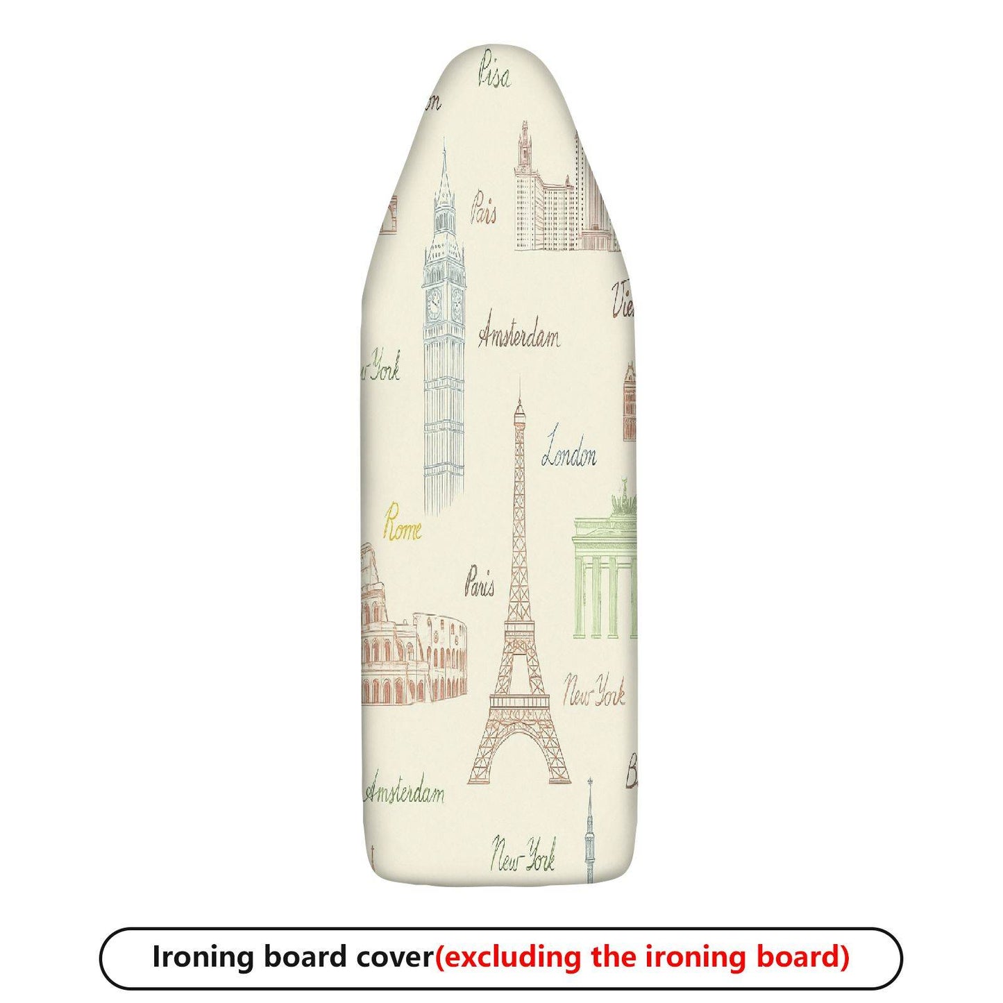 1-Piece World Landmark Architecture Eiffel Tower  Ironing Board Cover, Universal Size, Without Board