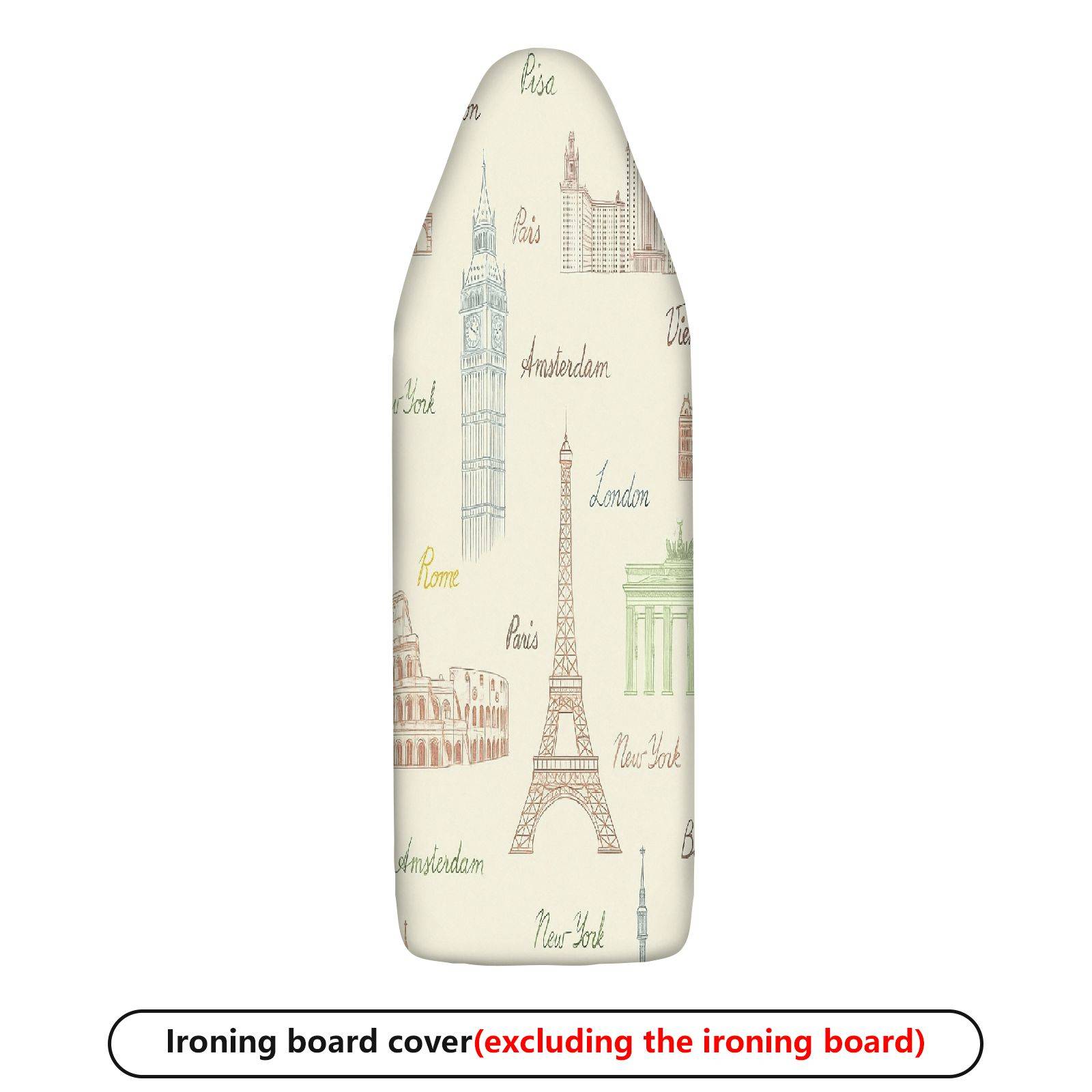 1-Piece World Landmark Architecture Eiffel Tower  Ironing Board Cover, Universal Size, Without Board