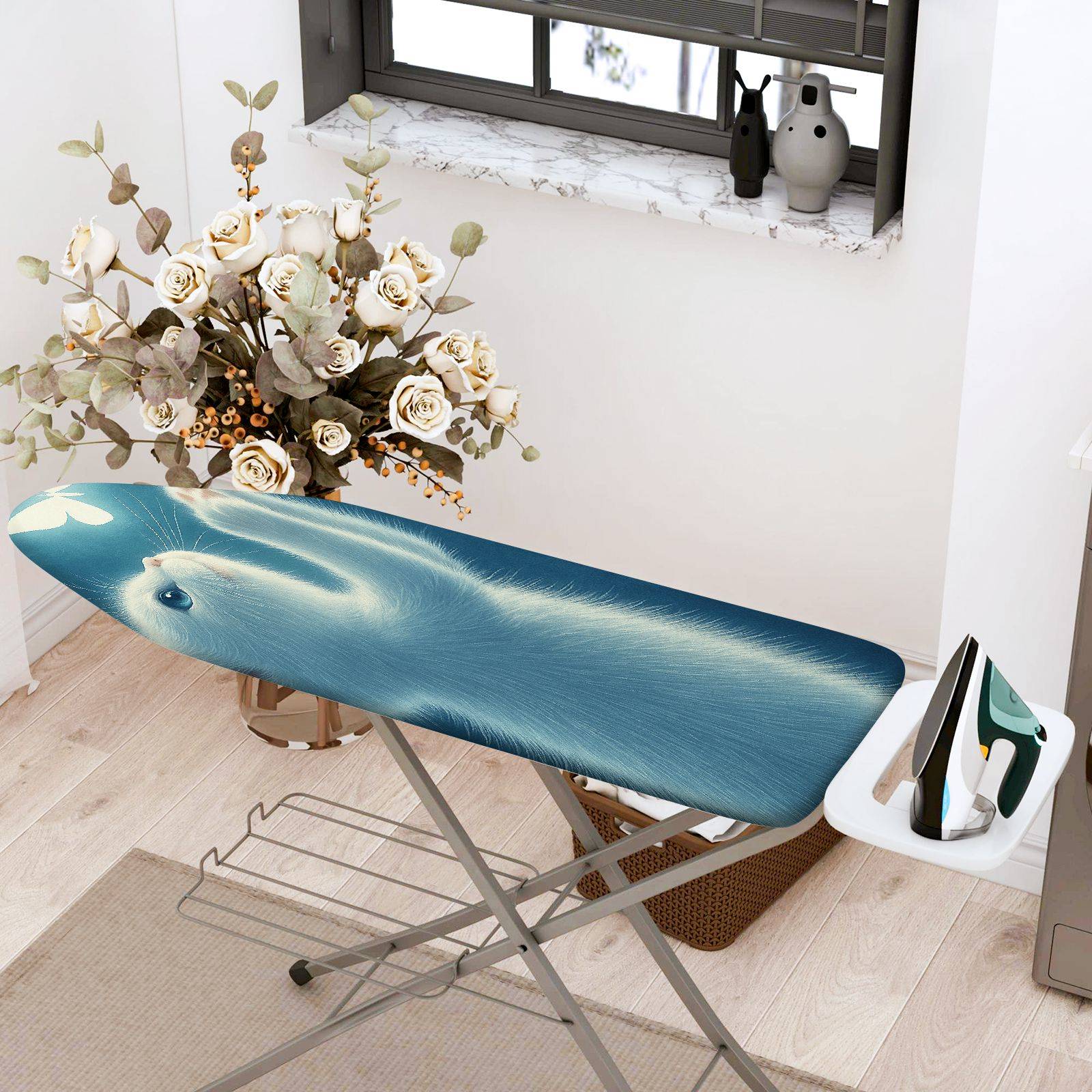 1-Piece Cat Cute Animal  Ironing Board Cover, Universal Size, Without Board