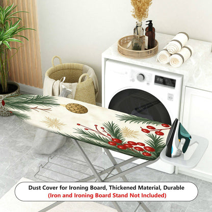 1-Piece Christmas Pine Cone Berry  Ironing Board Cover, Universal Size, Without Board