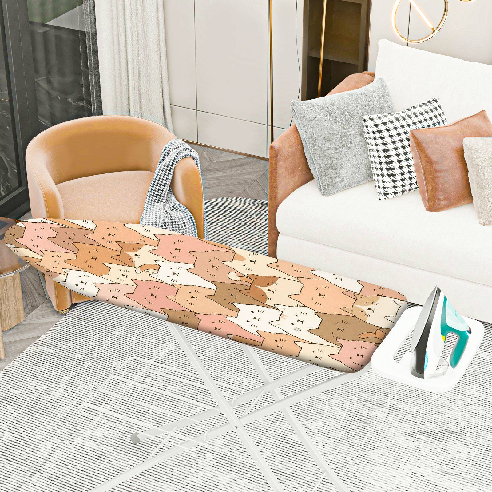 1-Piece Cute  Cat Pattern Colorful  Ironing Board Cover, Universal Size, Without Board