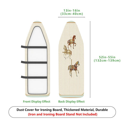 1-Piece Horse Pattern Beige Embroidery  Ironing Board Cover, Universal Size, Without Board
