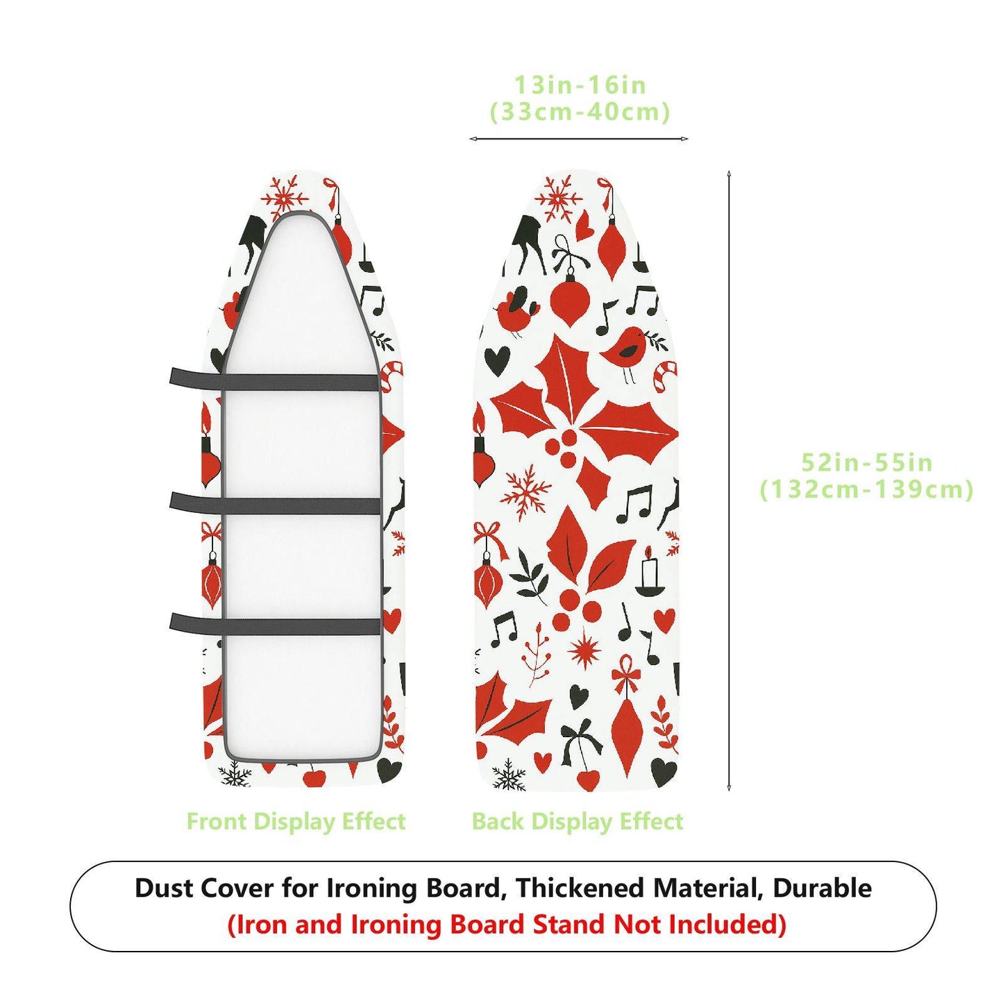 1-Piece Christmas Reindeer Music  Ironing Board Cover, Universal Size, Without Board