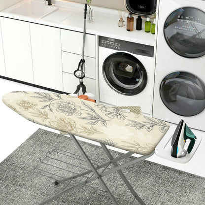 1-Piece Floral Pattern Beige Leaf  Ironing Board Cover, Universal Size, Without Board