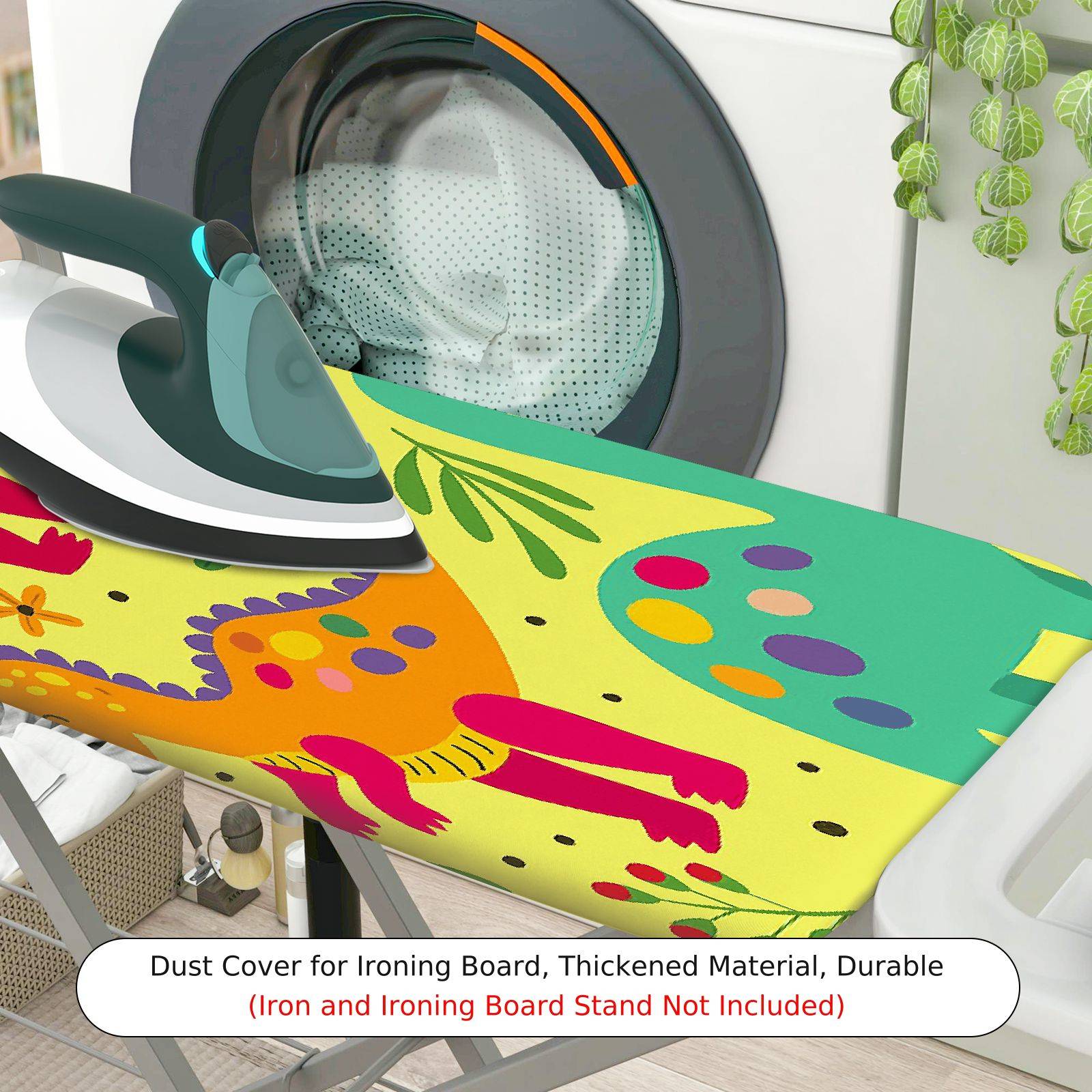 1-Piece Dinosaur Jungle Fun  Ironing Board Cover, Universal Size, Without Board