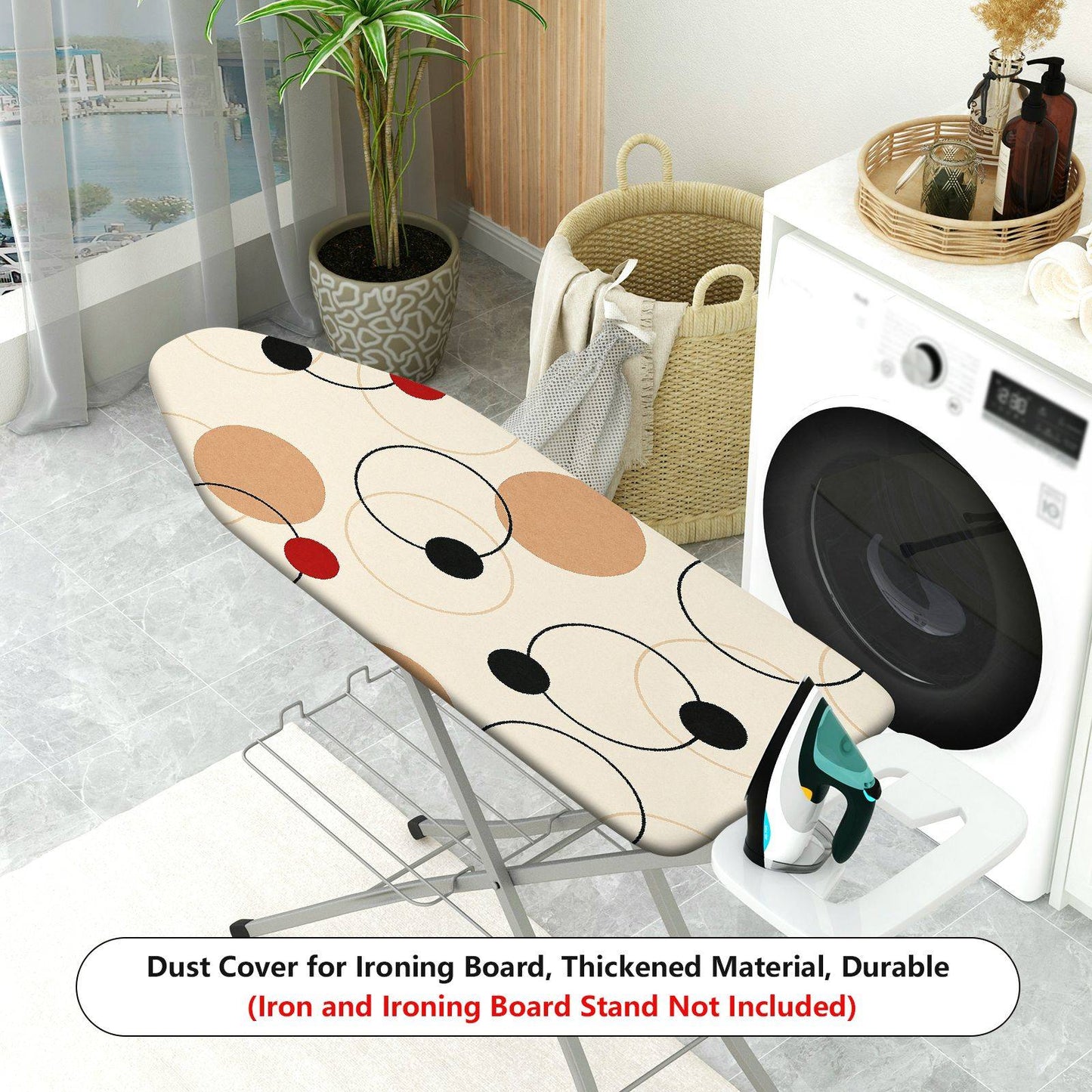 1-Piece Modern Geometry Circle Pattern Beige  Ironing Board Cover, Universal Size, Without Board