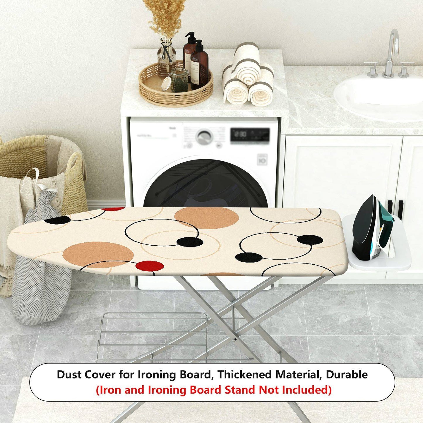 1-Piece Modern Geometry Circle Pattern Beige  Ironing Board Cover, Universal Size, Without Board