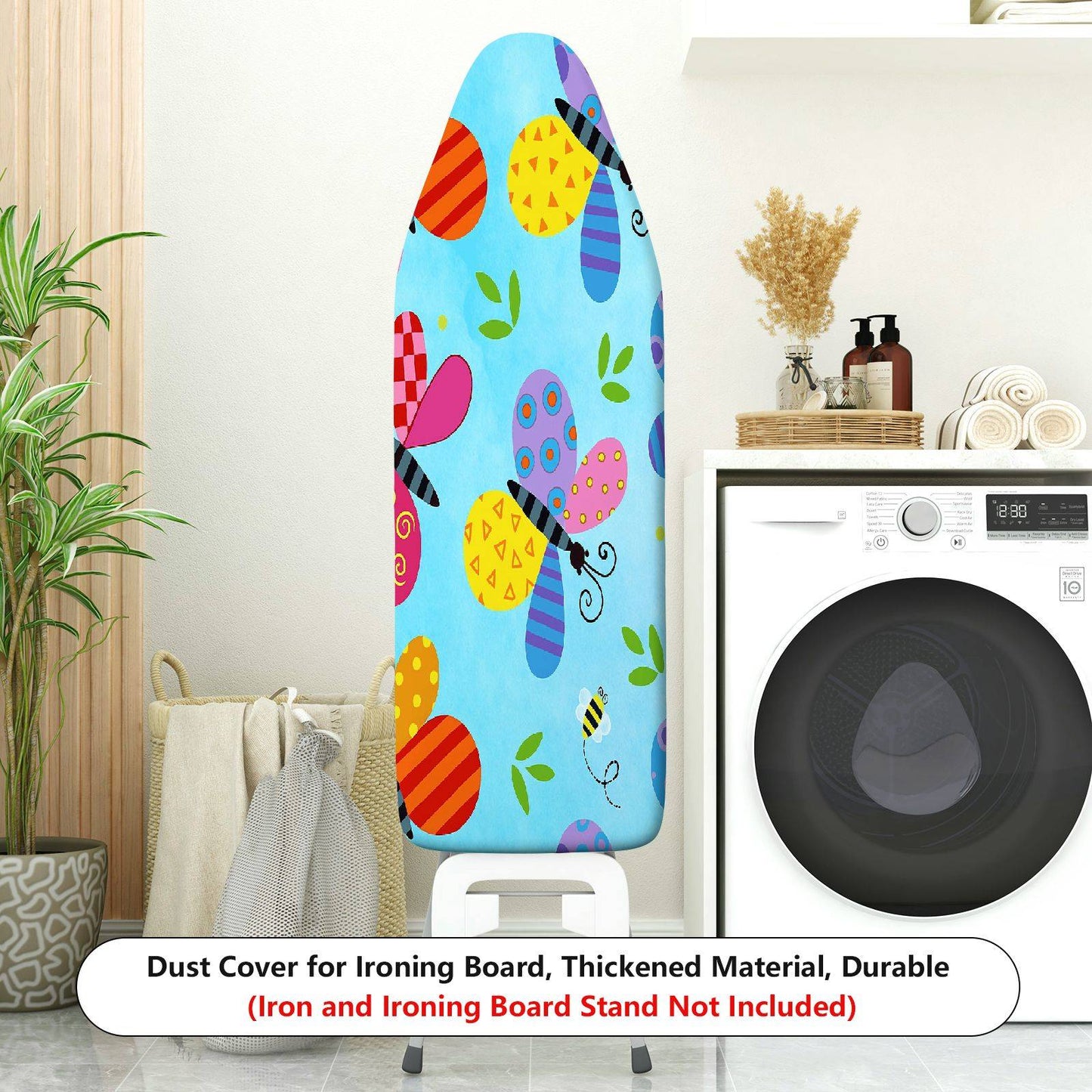 1-Piece Butterfly Colorful Print Fun  Ironing Board Cover, Universal Size, Without Board