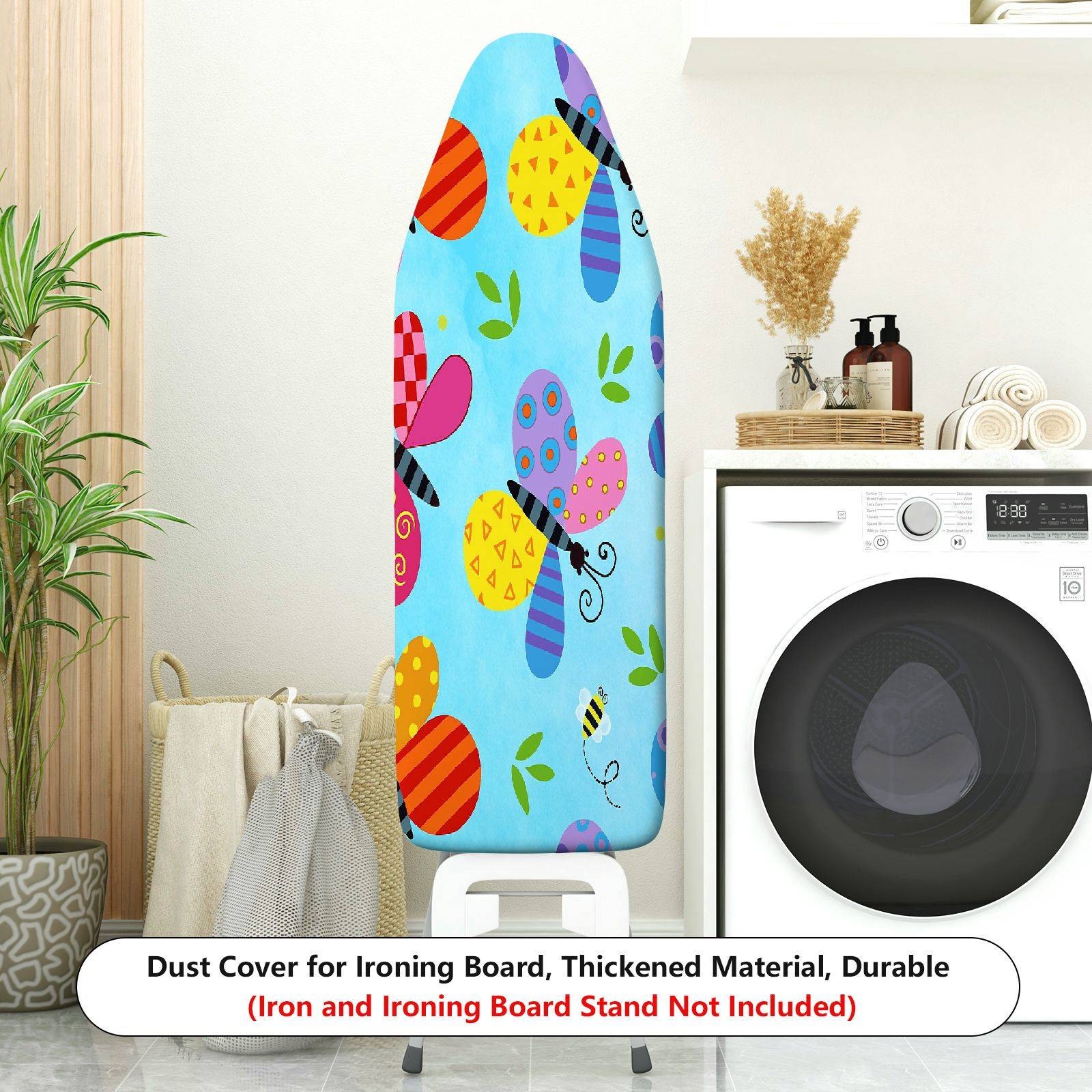 1-Piece Butterfly Colorful Print Fun  Ironing Board Cover, Universal Size, Without Board