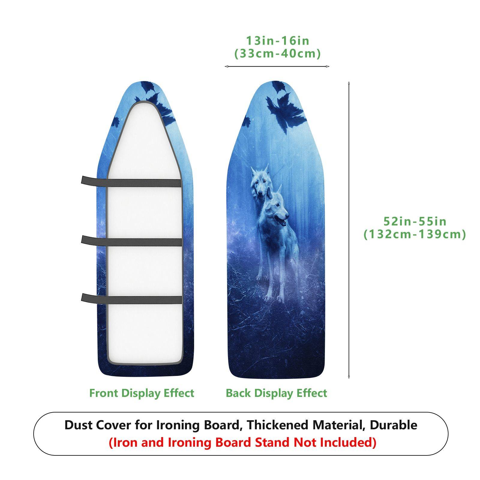 1-Piece Wolf Winter Nature  Ironing Board Cover, Universal Size, Without Board