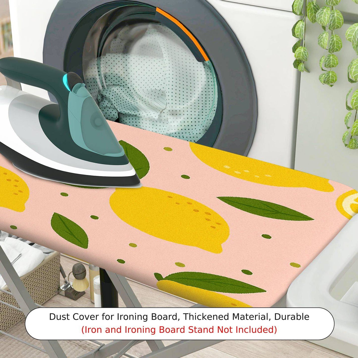1-Piece Lemon Fruit Pattern Yellow Green  Ironing Board Cover, Universal Size, Without Board