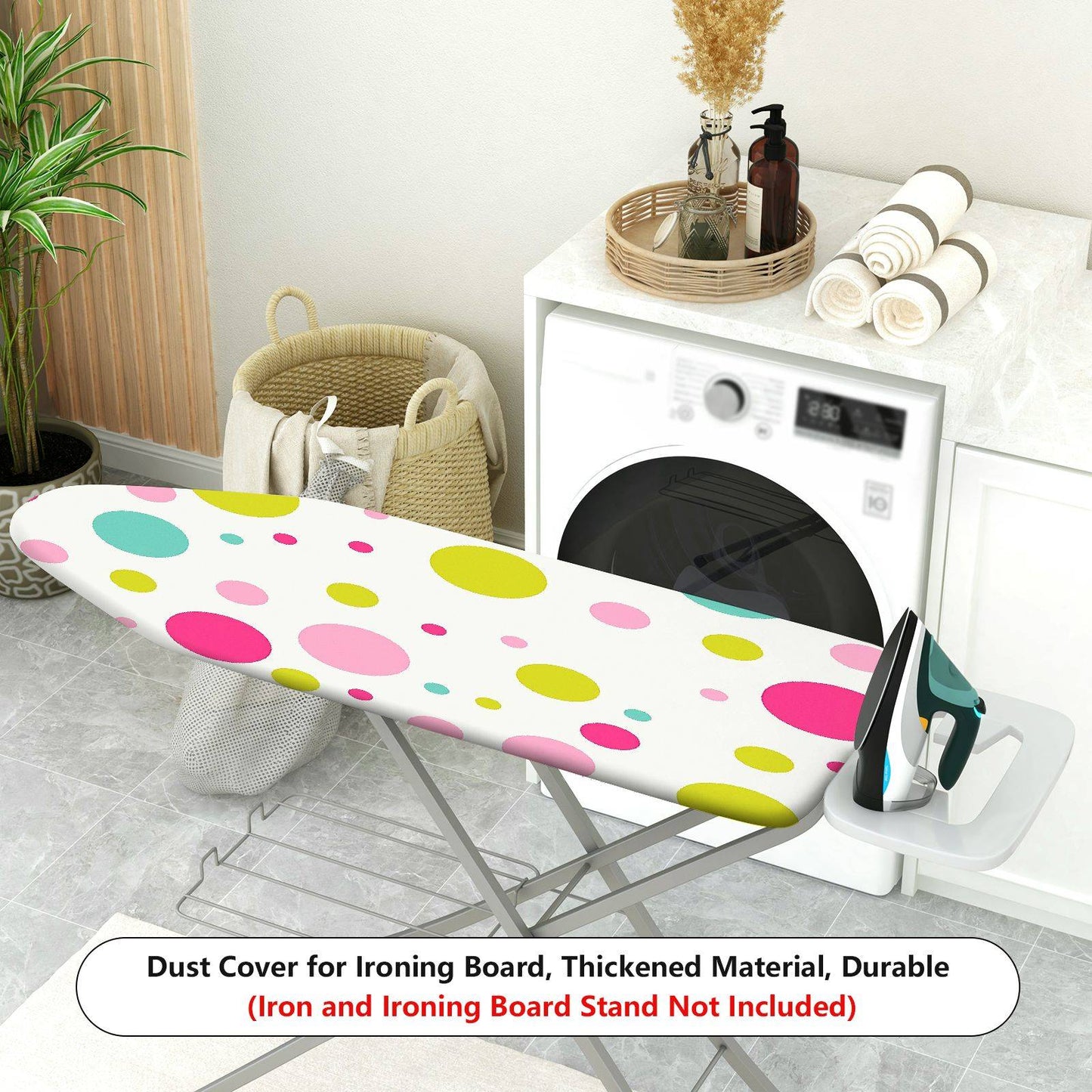 1-Piece Polka Dot Colorful Fun Pastel  Ironing Board Cover, Universal Size, Without Board