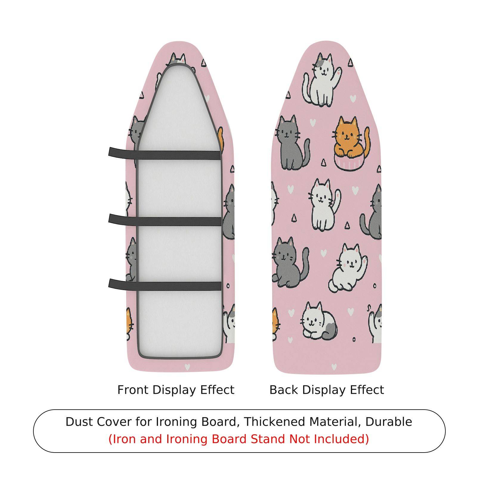 1-Piece Cute Cat Heart Pink  Ironing Board Cover, Universal Size, Without Board