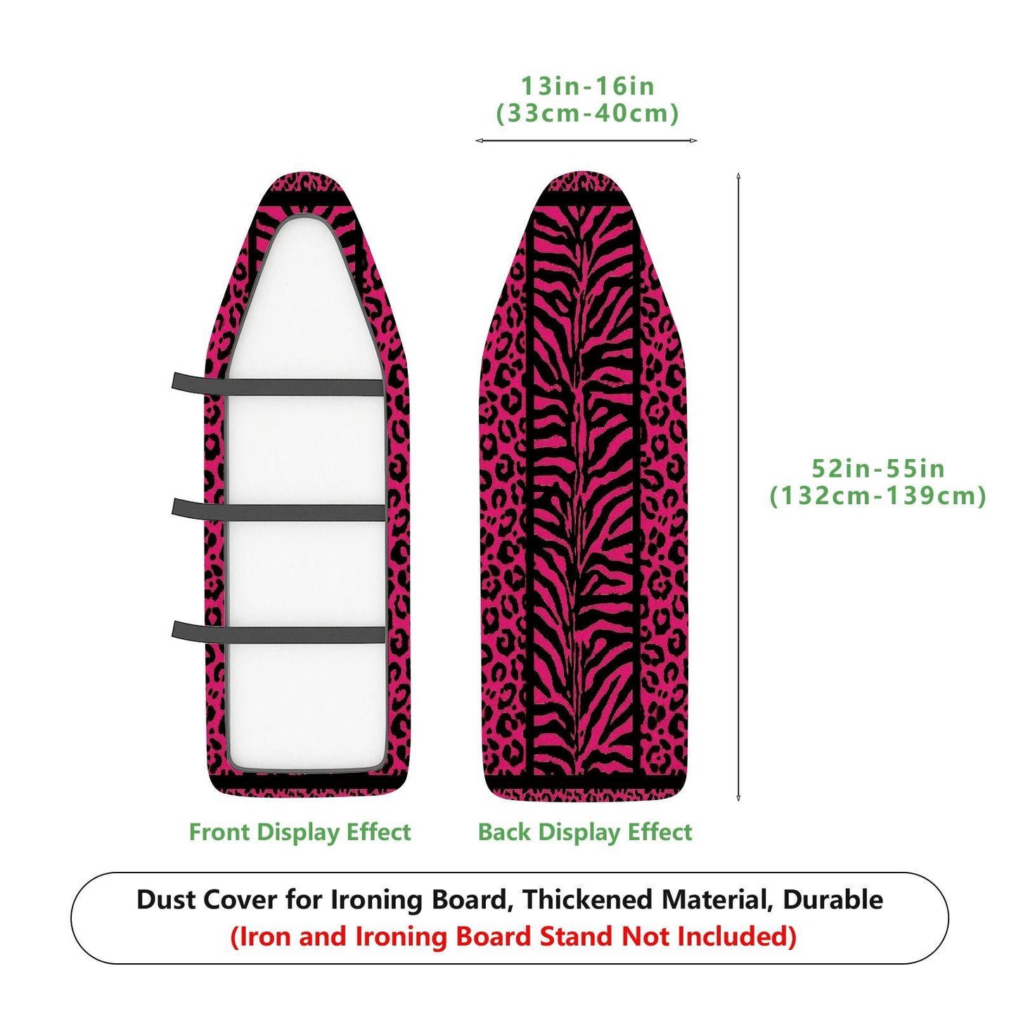 1-Piece Zebra Leopard Pink  Ironing Board Cover, Universal Size, Without Board
