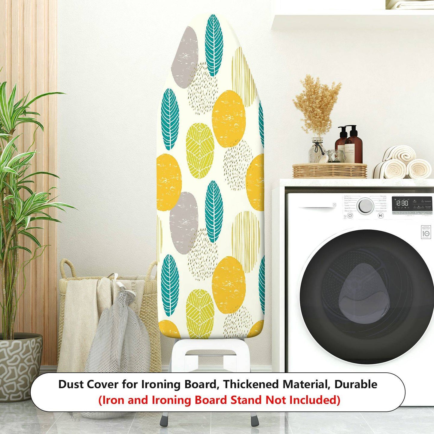 1-Piece Abstract Leaf Pattern Geometric  Ironing Board Cover, Universal Size, Without Board
