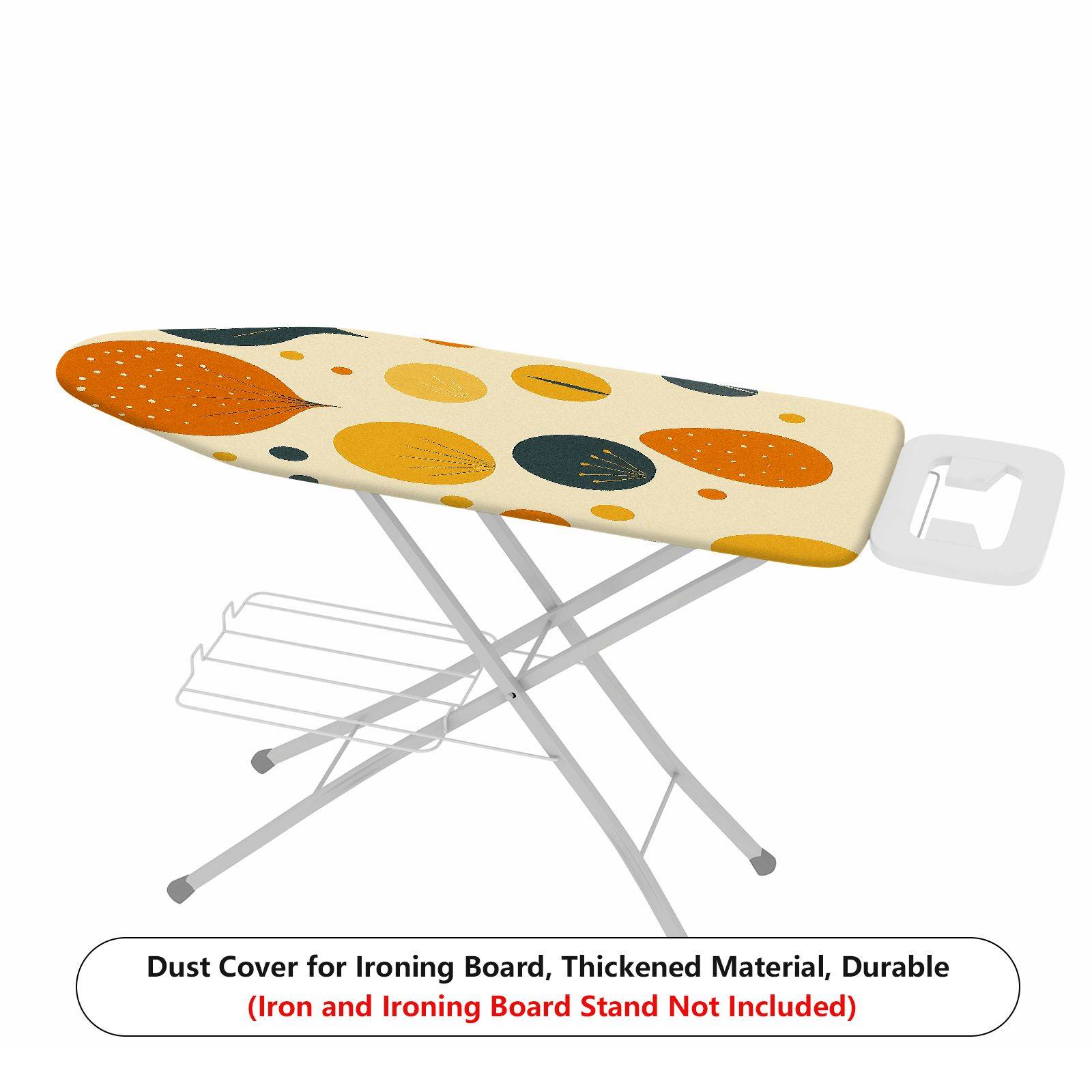 1-Piece Abstract Retro Circle Leaf  Ironing Board Cover, Universal Size, Without Board