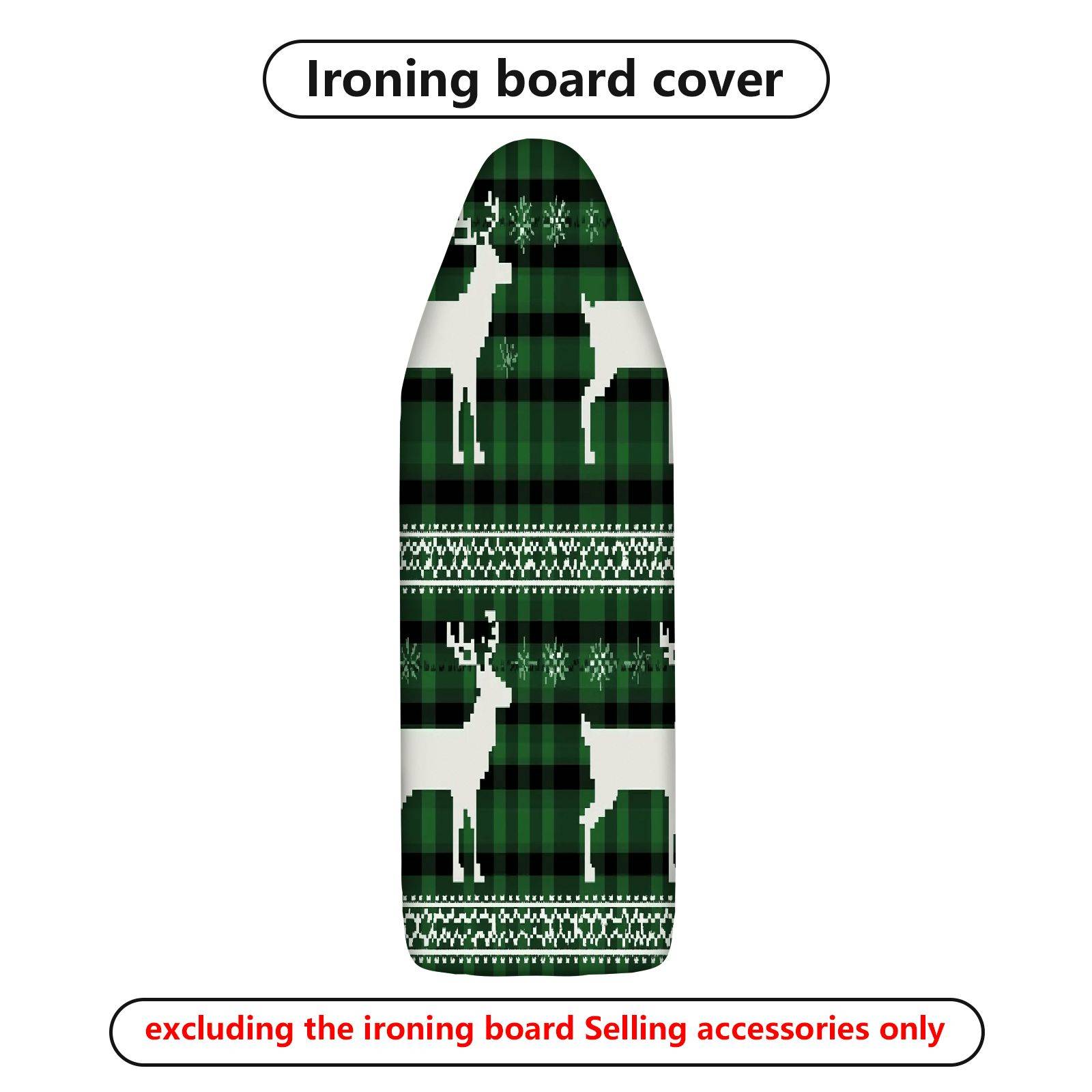 1-Piece Reindeer Plaid Green  Ironing Board Cover, Universal Size, Without Board