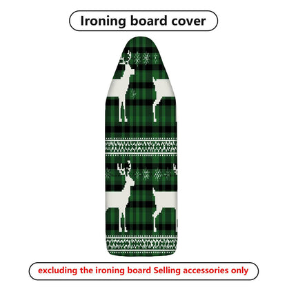 1-Piece Reindeer Plaid Green  Ironing Board Cover, Universal Size, Without Board