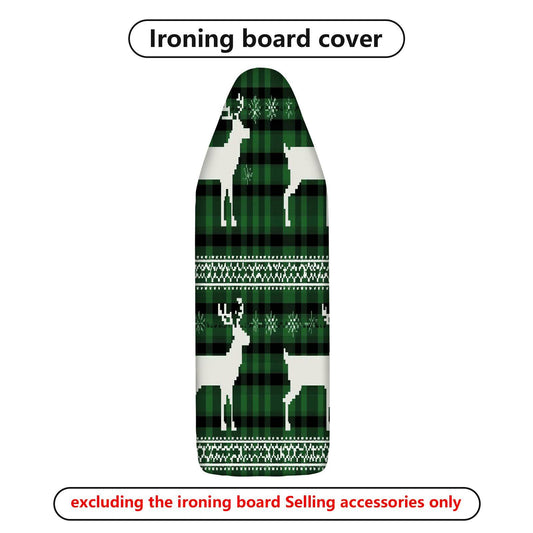 1-Piece Reindeer Plaid Green  Ironing Board Cover, Universal Size, Without Board